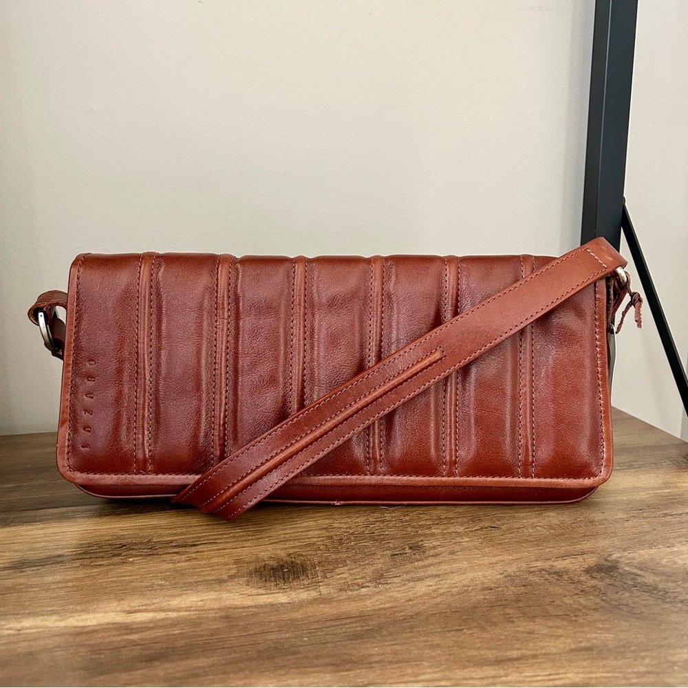 Y2K Lazaro Brown Tan Leather Shoulder Bag
vintage, architectural bag